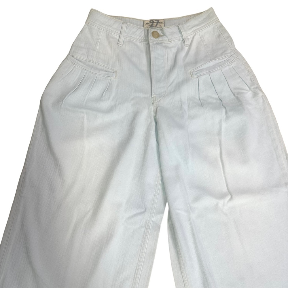 Free People Charlie Wide Leg  High Rise Light Blue Wash Jeans - Picture 8 of 10